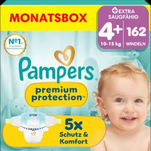 Windeln Gr. 4+ (10-15 kg) Monatsbox, 162 St