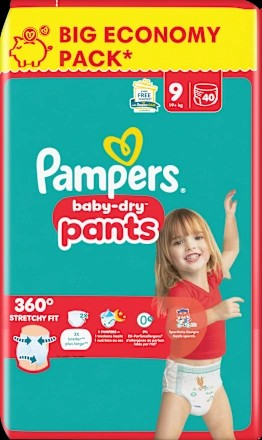 Baby Pants Gr. 9 XL (19+ kg) Big Pack, 40 St