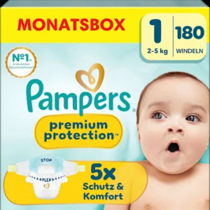 Windeln Gr. 1 Newborn (2-5 kg) Monatsbox, 180 St