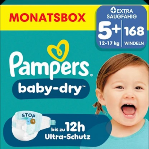 Windeln Gr. 5+ Junior Plus (12-17 kg) Monatsbox, 168 St