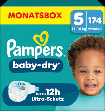 Windeln Gr. 5 Junior (11-16 kg) Monatsbox, 174 St
