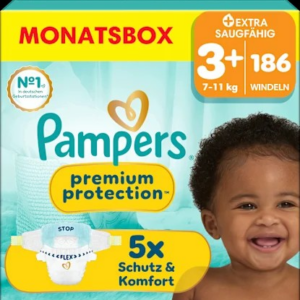 Windeln Gr 3+ (7-11 kg) Monatsbox, 186 St