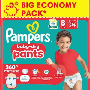Baby Pants Baby Dry Gr. 8 Extra Large (17+ kg) Big Pack, 34 St