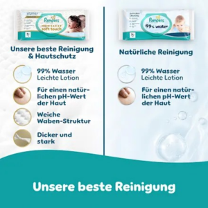 Feuchttücher 99 % water (18×60 St), 1.080 St