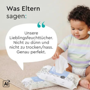 Feuchttücher mit 99 % Wasser, 60 St