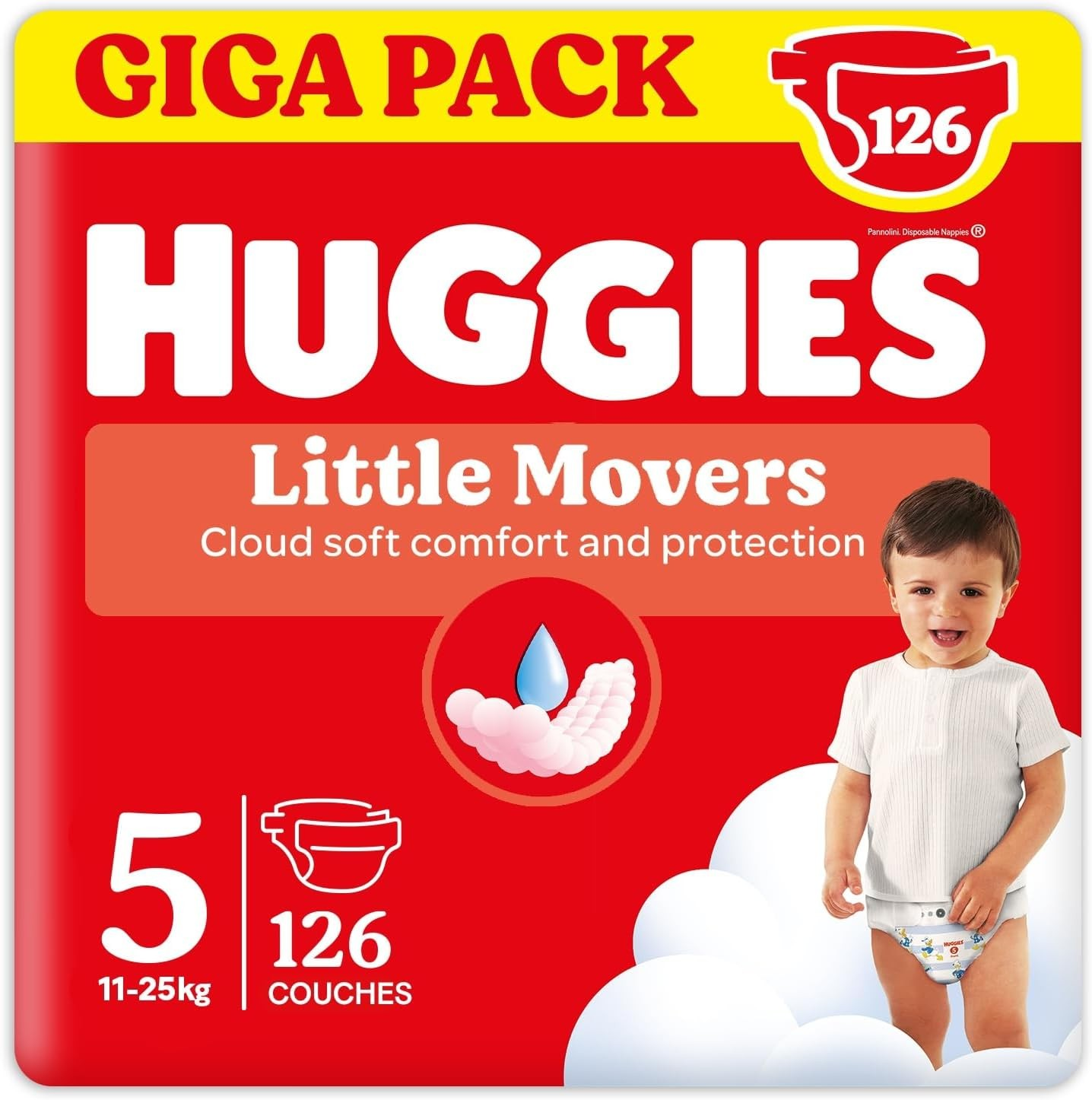 Windeln Little Movers Gr. 5 (11-25 kg), 126 St