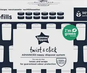 Nachfüllkassetten für Windeleimer Twist & Click und Sangenic Tec, 12 St