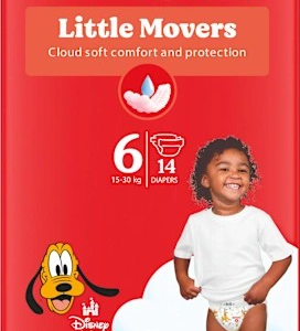 Windeln Little Movers Gr. 6 (15-30 kg), 14 St