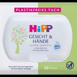 Feuchttücher Gesicht & Hände Tücher, Reisegröße, 20 St