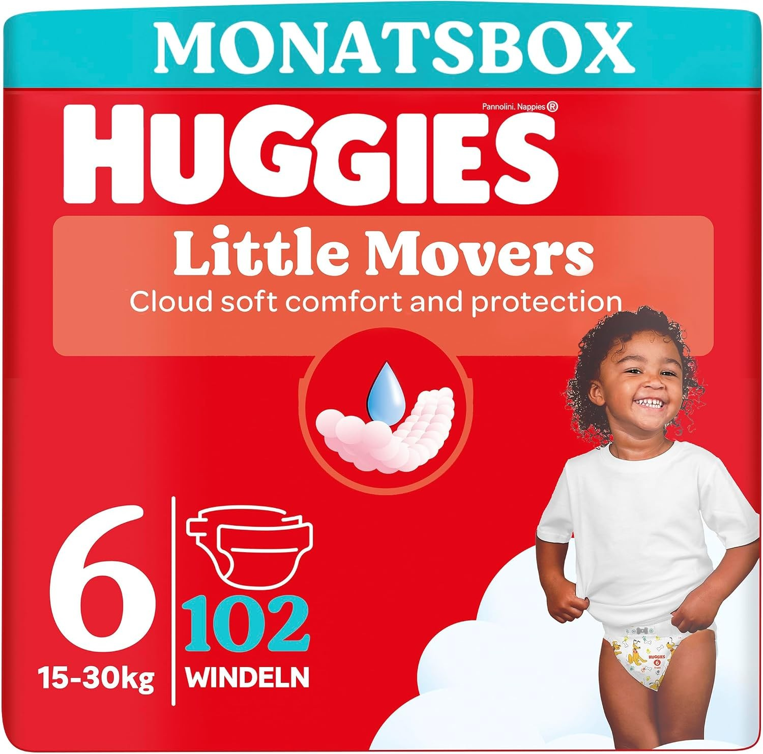 Windeln Little Movers Gr. 6 (15-30 kg), 102 St