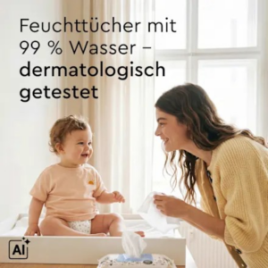 Feuchttücher mit 99 % Wasser, 60 St