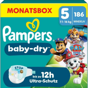 Windeln Baby Dry Gr.5 (11-16 kg) Limited Edition Paw Patrol, Monatsbox, 186 St